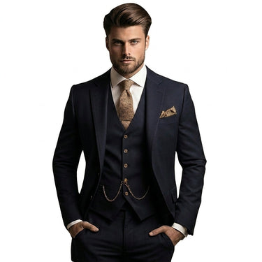 Abito da uomo a tre pezzi con gilet e blazer 1