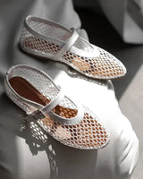 Ballerine Mary Jane in rete da donna con fibbia 8