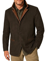 Blazer da campo da uomo con colletto a contrasto 1