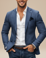 Blazer da uomo a due bottoni con tasche applicate 2