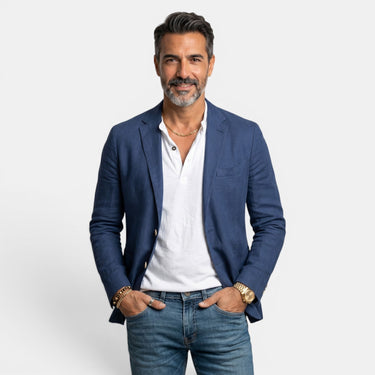 Blazer da uomo a tre bottoni con revers a dente 3