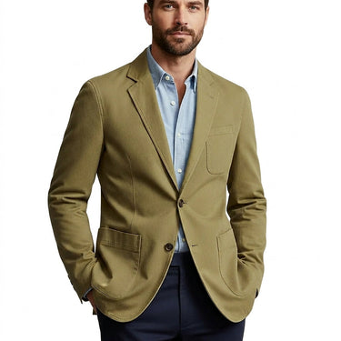 Blazer da uomo con chiusura a bottoni e tasche applicate 1