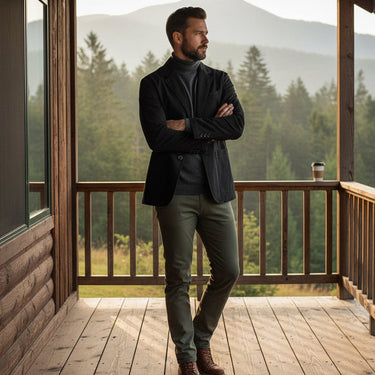 Blazer da uomo con chiusura a bottoni e tasche applicate 11