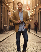 Blazer da uomo con chiusura a bottoni e tasche applicate 9