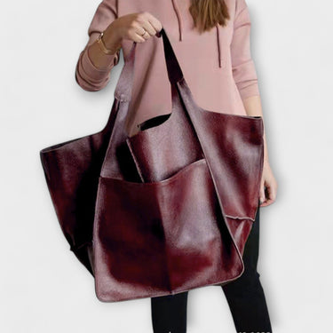 Borsa Tote Oversize da Donna con Tasca Frontale Applicata 14