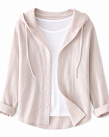 Camicia a righe con cappuccio da donna 2