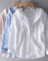 Camicia a righe con cappuccio da donna 8