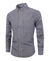 Camicia da uomo a maniche lunghe con bottoni e motivo gingham 1