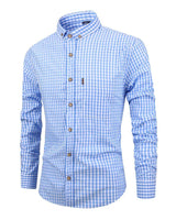 Camicia da uomo a maniche lunghe con bottoni e motivo gingham 3