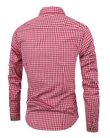 Camicia da uomo a maniche lunghe con bottoni e motivo gingham 9
