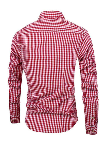 Camicia da uomo a maniche lunghe con bottoni e motivo gingham 9