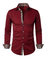 Camicia da uomo a maniche lunghe con dettagli a fantasia paisley 3