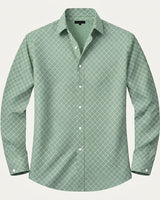 Camicia da uomo a maniche lunghe con motivo geometrico 3