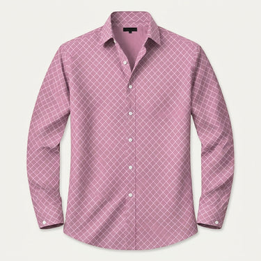 Camicia da uomo a maniche lunghe con motivo geometrico 6