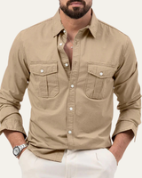Camicia da uomo a maniche lunghe con tasche a patta 10