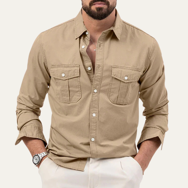 Camicia da uomo a maniche lunghe con tasche a patta 10
