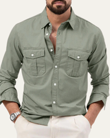 Camicia da uomo a maniche lunghe con tasche a patta 8
