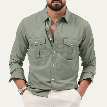 Camicia da uomo a maniche lunghe con tasche a patta 8