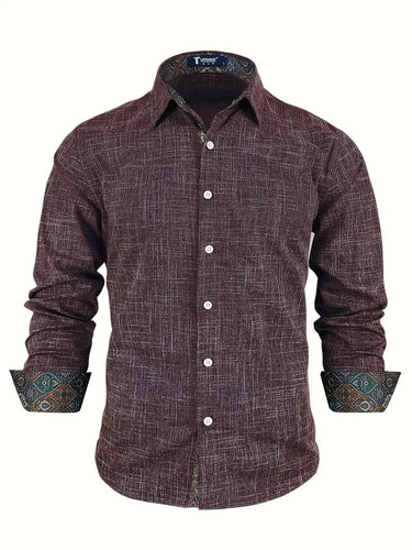 Camicia da uomo con bottoni e dettagli a fantasia 20