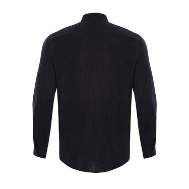 Camicia da uomo in lino con collo alla coreana 6