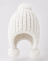 Cappello da aviatore in pelliccia sintetica da donna con pon pon 11