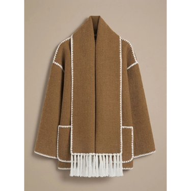 Cappotto a mantella in misto lana da donna con chiusura a bottoni 2