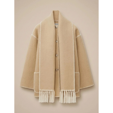 Cappotto a mantella in misto lana da donna con chiusura a bottoni 3