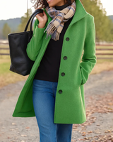 Cappotto da donna a maniche lunghe con bottoni frontali 10