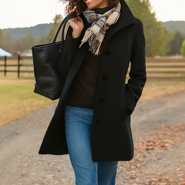 Cappotto da donna a maniche lunghe con bottoni frontali 3
