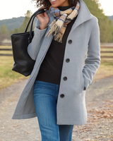 Cappotto da donna a maniche lunghe con bottoni frontali 4