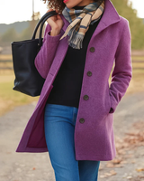 Cappotto da donna a maniche lunghe con bottoni frontali 5