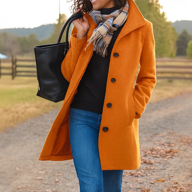 Cappotto da donna a maniche lunghe con bottoni frontali 7