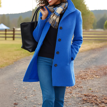 Cappotto da donna a maniche lunghe con bottoni frontali 8