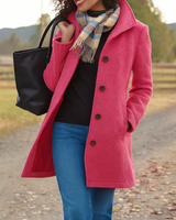 Cappotto da donna a maniche lunghe con bottoni frontali 9