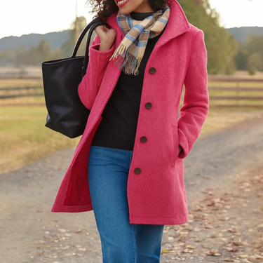 Cappotto da donna a maniche lunghe con bottoni frontali 9