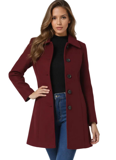 Cappotto da donna di media lunghezza con chiusura a bottoni 2