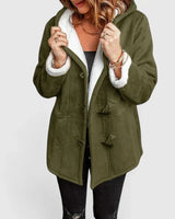 Cappotto da donna in camoscio con alamari e cappuccio 4