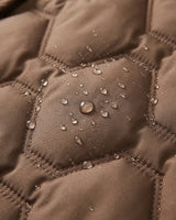Cappotto imbottito lungo da donna con cappuccio e trapuntatura geometrica 7