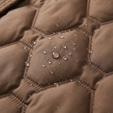 Cappotto imbottito lungo da donna con motivo trapuntato geometrico 7