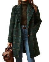 Cappotto lungo da donna con motivo a quadri 1