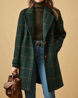Cappotto lungo da donna con motivo a quadri 2