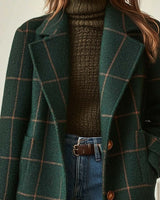 Cappotto lungo da donna con motivo a quadri 3