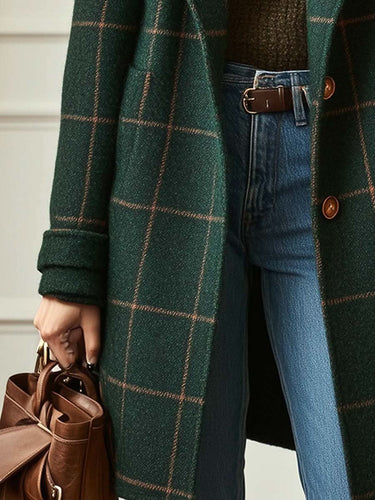 Cappotto lungo da donna con motivo a quadri 5