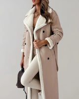 Cappotto lungo da donna in materiale sintetico con fodera in teddy 5