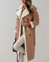 Cappotto lungo da donna in materiale sintetico con fodera in teddy 6