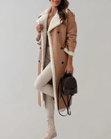 Cappotto lungo da donna in materiale sintetico con fodera in teddy 8