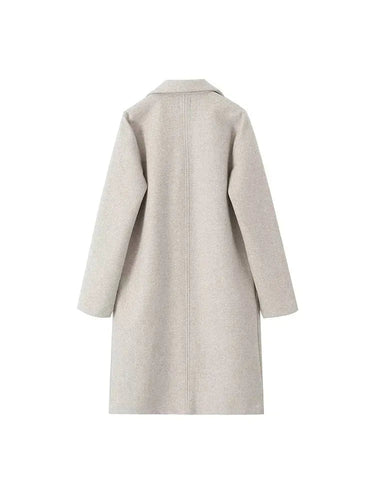 Cappotto lungo in misto lana da donna 11