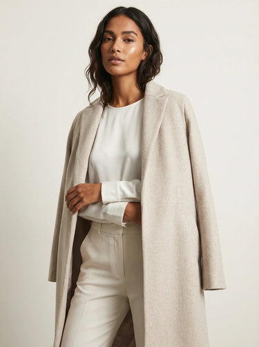 Cappotto lungo in misto lana da donna 2