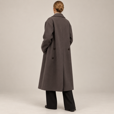 Cappotto lungo oversize in lana da donna 2