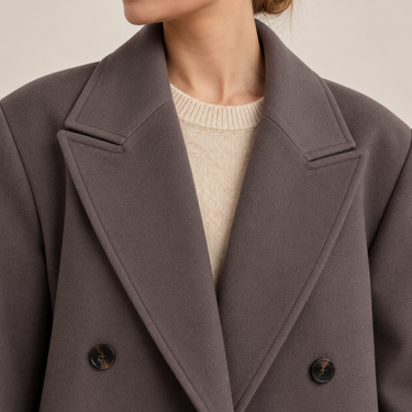 Cappotto lungo oversize in lana da donna 5